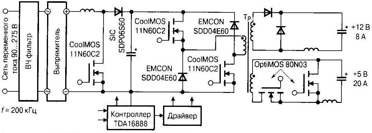 Схема источника питания с выпрямителем Схема источника питания с выпрямителем