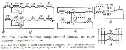 Схемы включения реле направления мощности