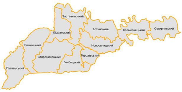 Карта Чернівецької області