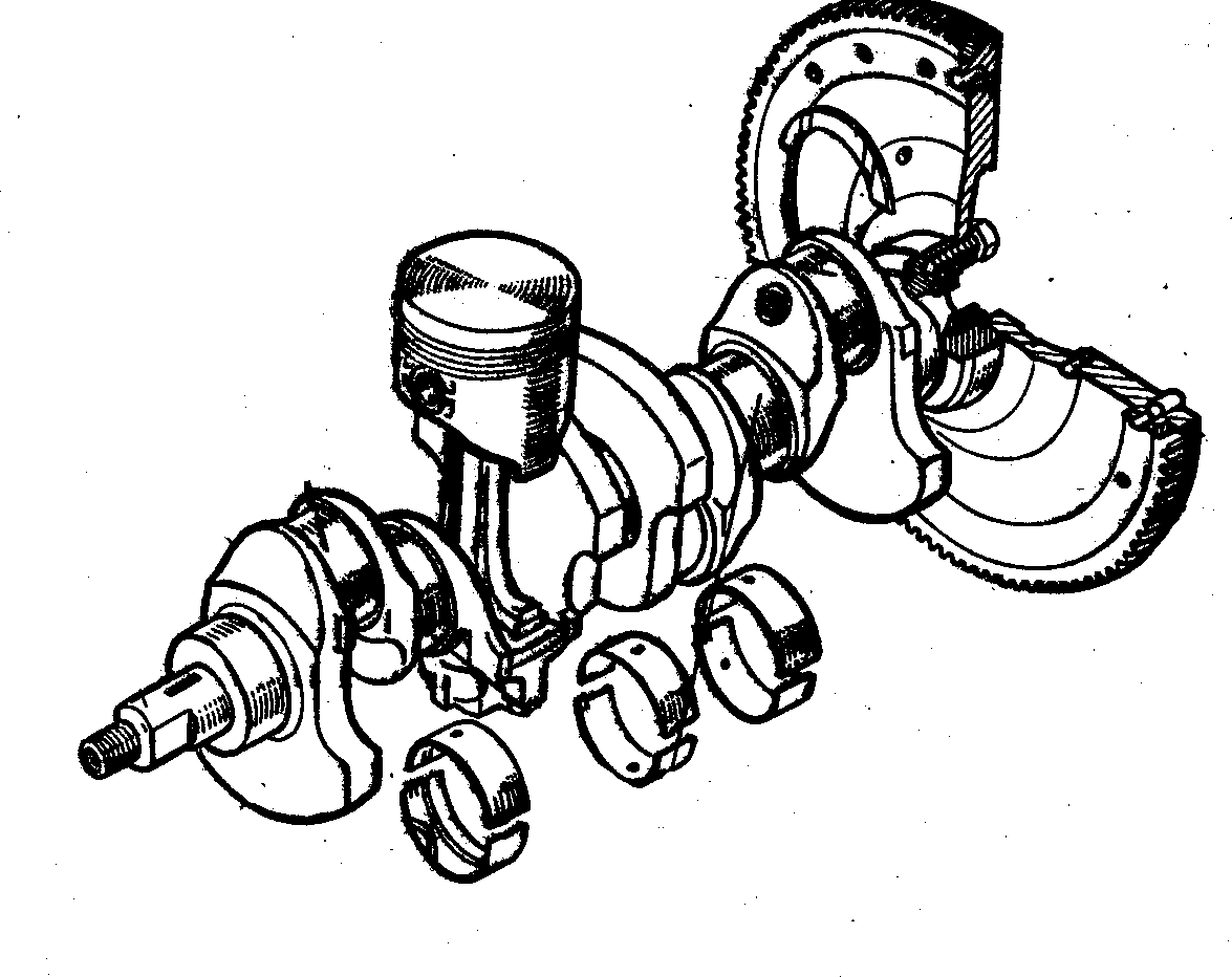 Коленчатый вал схема. КШМ двигателя 6чн18/22. Кривошипно-шатунный механизм двигателей ЗМЗ-53. КШМ Коренная шейка. Кривошипно-шатунный механизм двигателя ГАЗ 53.