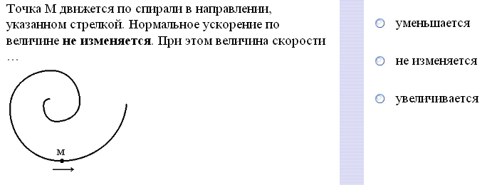 Материальная точка движется по окружности со скоростью на рисунке