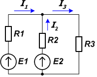 R1 15 r2 6. E1 e2 e3 в цепи. R1=r2=2r3 e=100в. E1=3в e2=4в e3=3в r1=1ом r2=2ом r3=3ом. Токи в ветвях i1= 10 а, i2= 2.