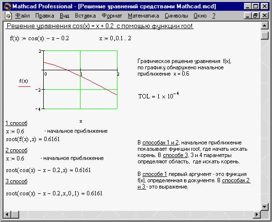 Функции для решения одного уравнения в mathcad вы знаете