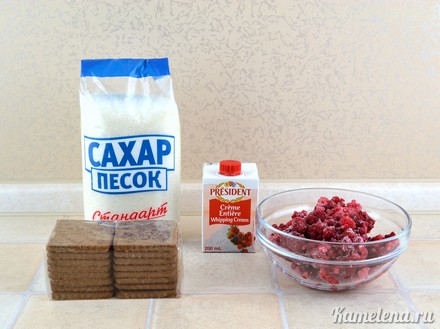 Сливки печенье и сахар