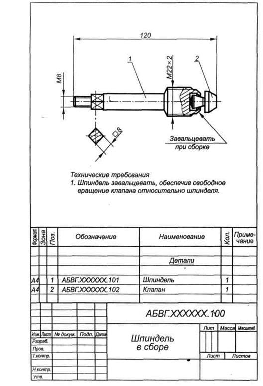 Содержание технических требований чертежа на сборочную единицу