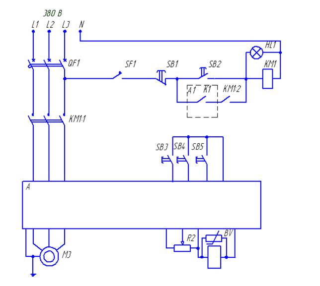 Ключ выбора режима управления. Схема щита управления двумя насосами с преобразователем частоты. Частотные преобразователи схема принципиальная на 380в. Схема автоматического управления двигателем вентилятора. Схема управления электроприводом вентиляционной установки.