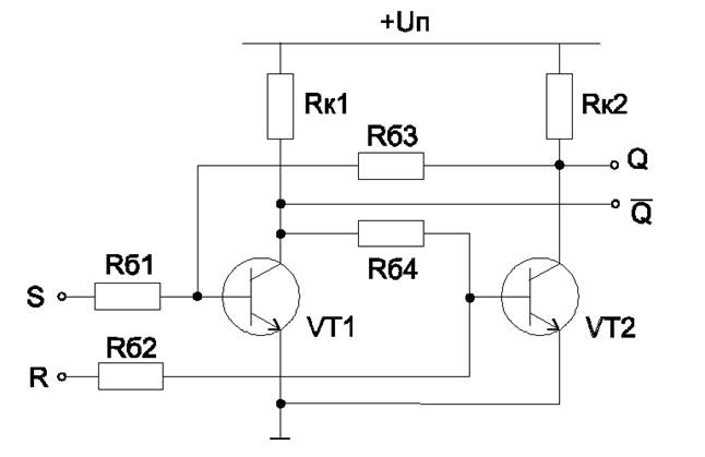 Схема статического триггера на транзисторах