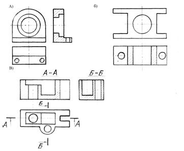 По видам и разрезам найдите наглядные изображения рис 183 и соответствующие буквенные обозначения