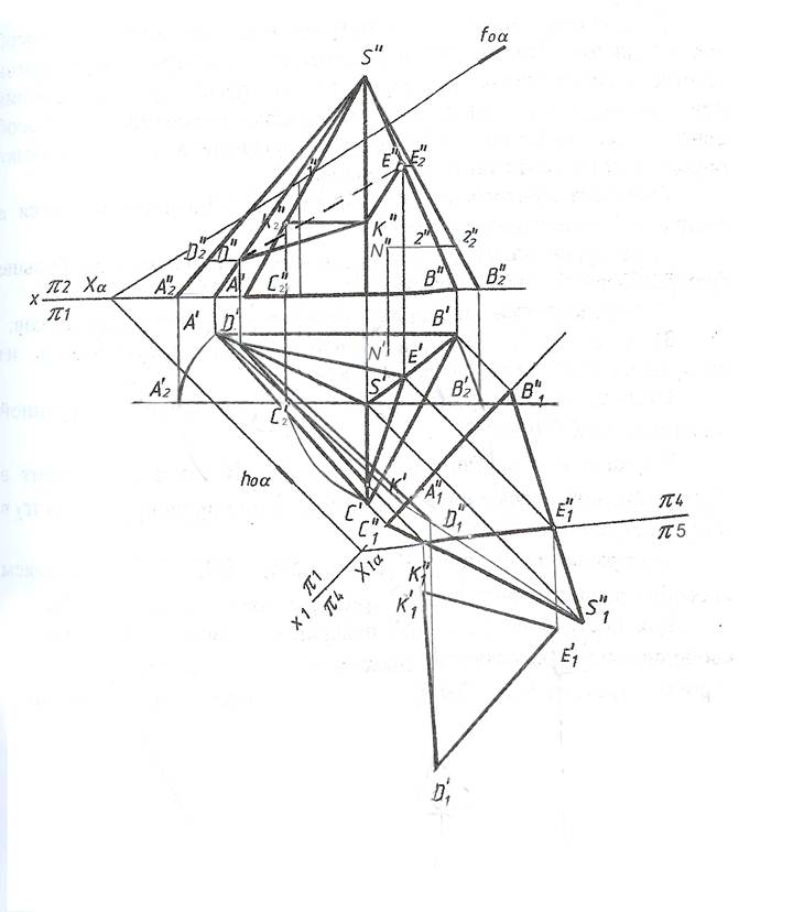 Сечение поверхности плоскостью пирамиды. Начертательная геометрия пирамида и плоскость. Сечение пирамиды плоскостью Начертательная. Сечение пирамиды плоскостью Инженерная Графика. Развертка пирамиды Начертательная геометрия.