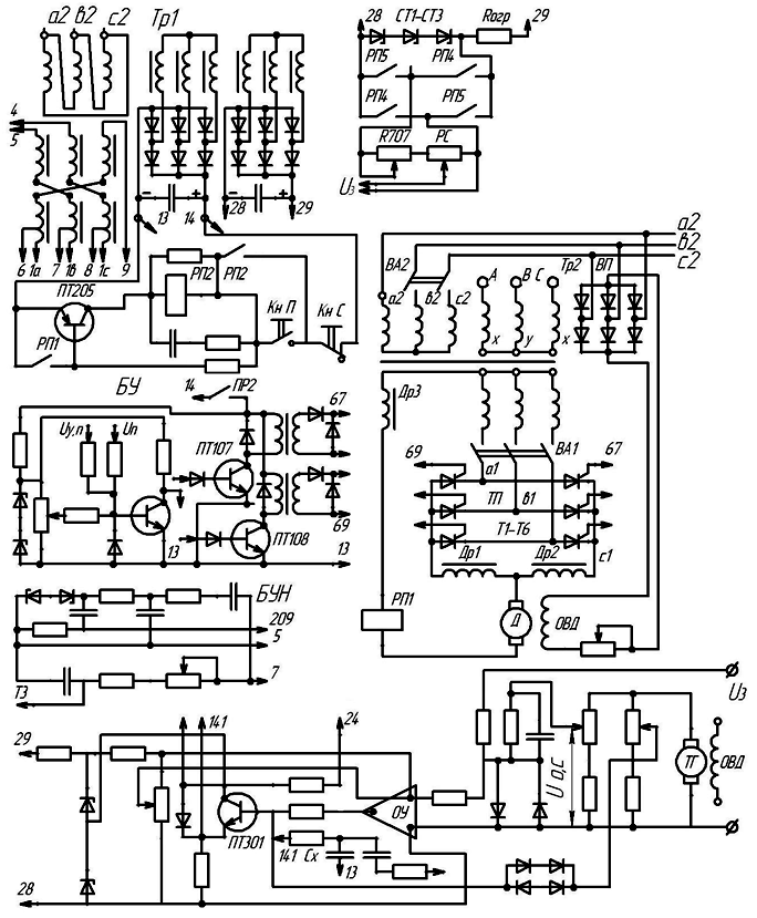 Электрически схема 4 3. Схема комплектного тиристорного электропривода эт3р. Агрегат тп4 320 схема. Схема агрегата тиристорного тп4/500.