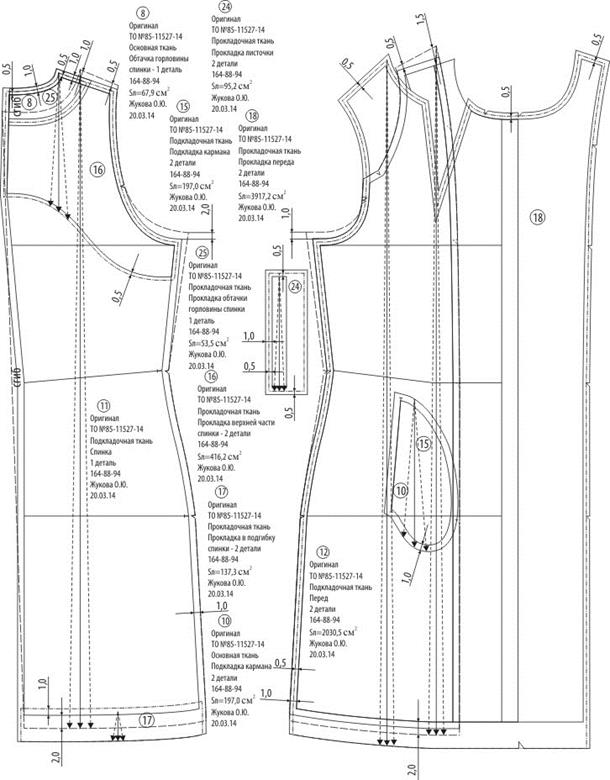 лекала конструкторские. лекала подкладки. построение подкладки жакета. градация лекал женского жакета. разработка лекал женское платье.