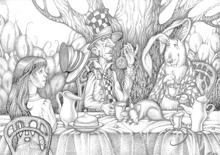 Мышь соня из алисы в стране чудес картинки