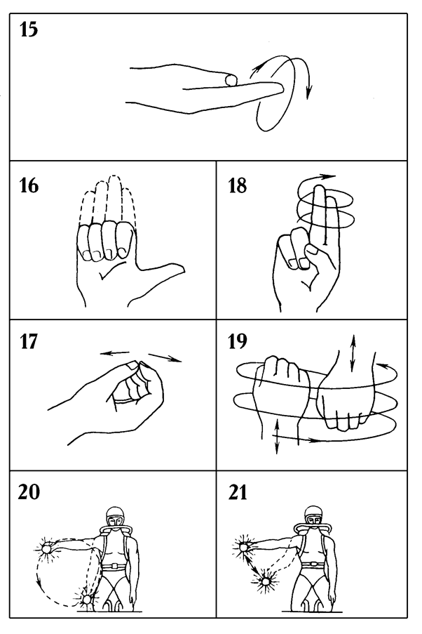Жесты дайверов под водой в рисунках