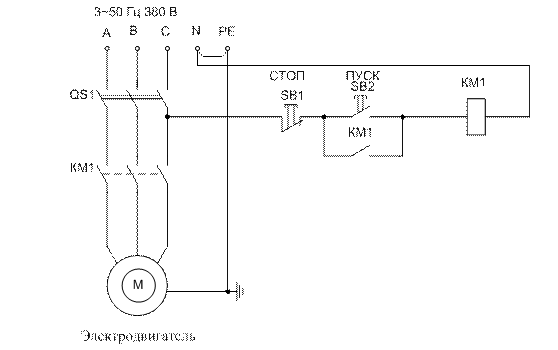 Схема магнитного пускателя 220в