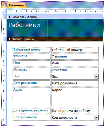 Форма в режиме конструктора. Создание пустой формы в режиме конструктора. Режим конструктора форм используется.