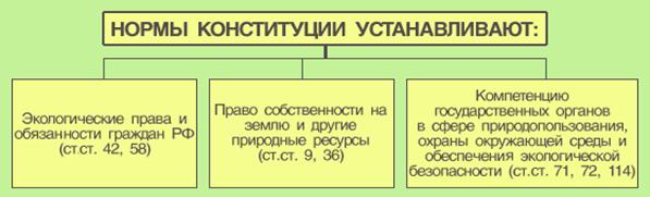 Обязывающие конституционные нормы. Экологические нормы в Конституции РФ.