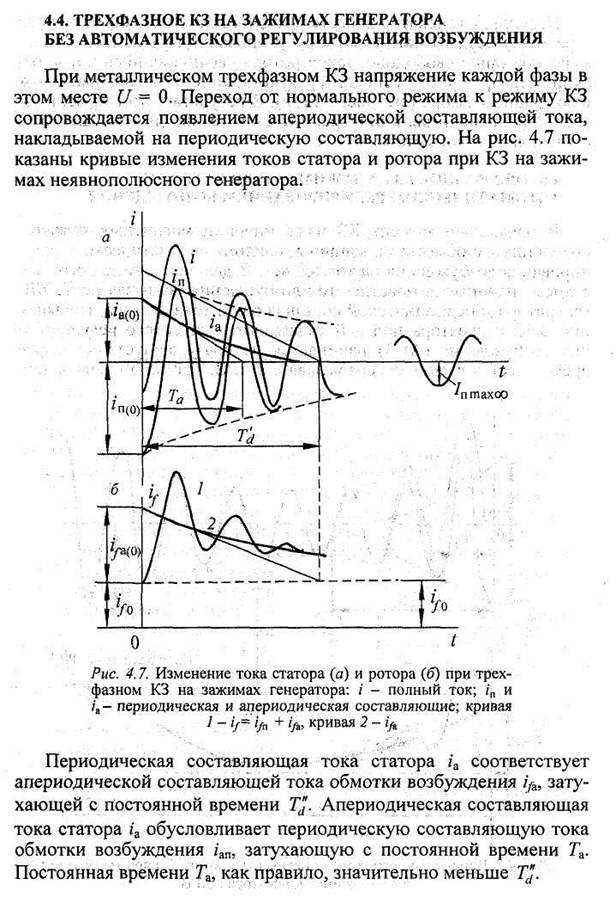 периодическая составляющая токов короткого замыкания. апериодическая составляющая тока короткого замыкания трехфазного. составляющие токов короткого замыкания. расчетные кривые тока короткого замыкания генератора. составляющие токов короткого замыкания.