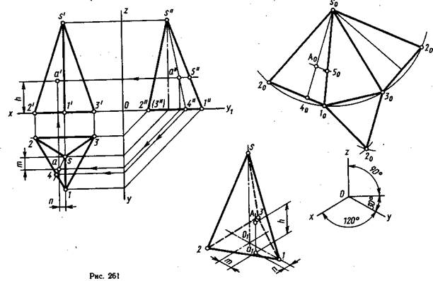 3 угольная пирамида чертеж
